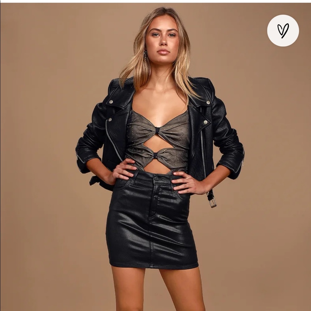 Lulus Gold & Black Cut-out Bodysuit